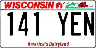 WI license plate 141YEN