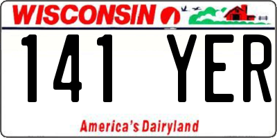 WI license plate 141YER