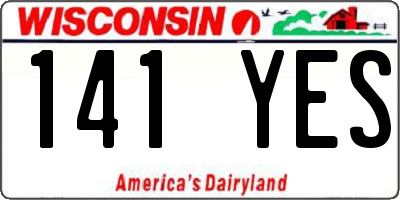 WI license plate 141YES