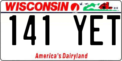 WI license plate 141YET