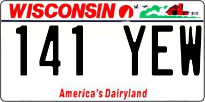WI license plate 141YEW