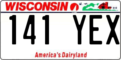 WI license plate 141YEX