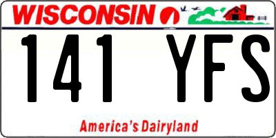 WI license plate 141YFS