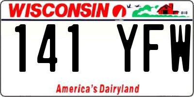 WI license plate 141YFW