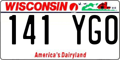 WI license plate 141YGO