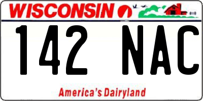 WI license plate 142NAC