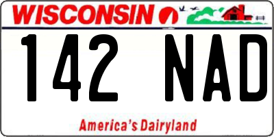 WI license plate 142NAD