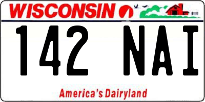 WI license plate 142NAI