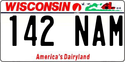 WI license plate 142NAM