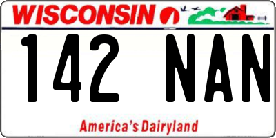 WI license plate 142NAN