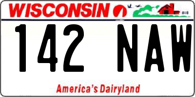 WI license plate 142NAW