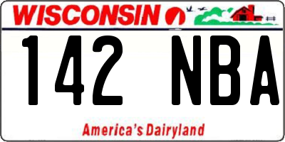 WI license plate 142NBA