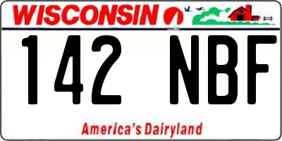 WI license plate 142NBF