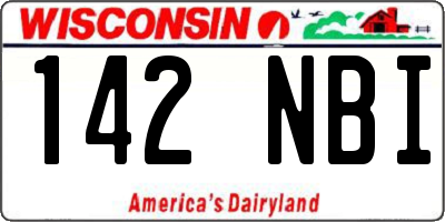 WI license plate 142NBI