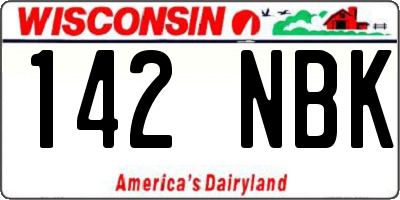WI license plate 142NBK