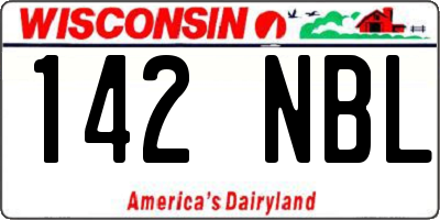WI license plate 142NBL