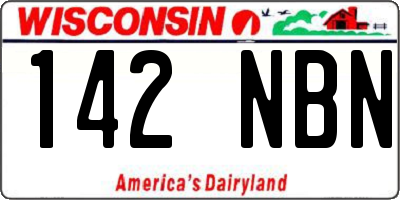 WI license plate 142NBN