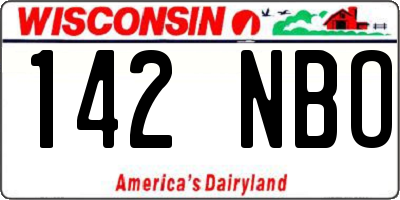 WI license plate 142NBO