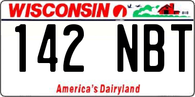 WI license plate 142NBT