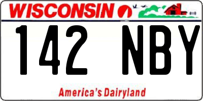 WI license plate 142NBY