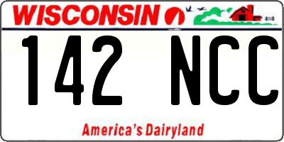 WI license plate 142NCC