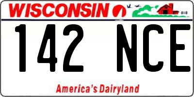 WI license plate 142NCE