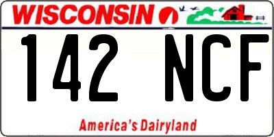WI license plate 142NCF