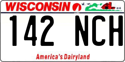 WI license plate 142NCH