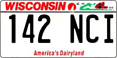 WI license plate 142NCI