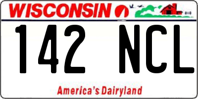 WI license plate 142NCL