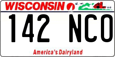 WI license plate 142NCO