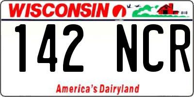 WI license plate 142NCR
