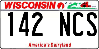 WI license plate 142NCS