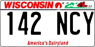 WI license plate 142NCY