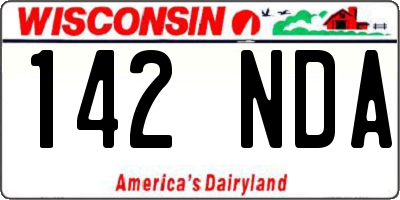 WI license plate 142NDA
