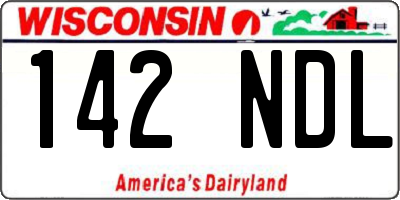 WI license plate 142NDL