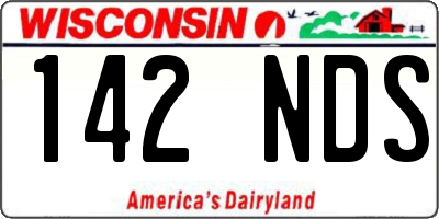 WI license plate 142NDS