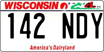 WI license plate 142NDY