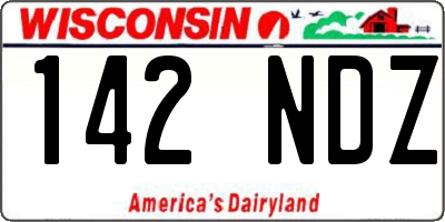 WI license plate 142NDZ