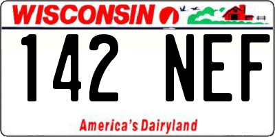 WI license plate 142NEF