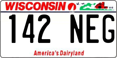 WI license plate 142NEG