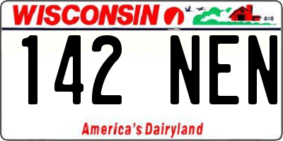 WI license plate 142NEN