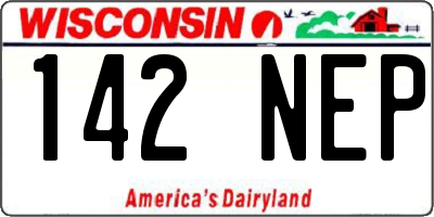 WI license plate 142NEP