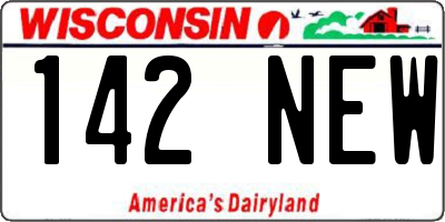 WI license plate 142NEW