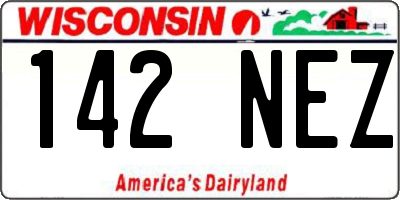 WI license plate 142NEZ