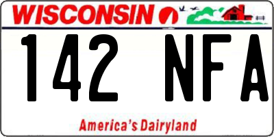 WI license plate 142NFA