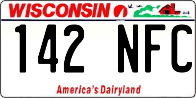 WI license plate 142NFC