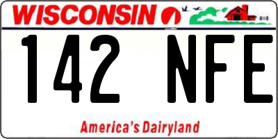 WI license plate 142NFE