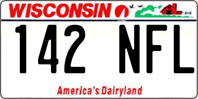 WI license plate 142NFL