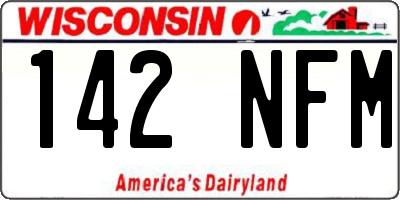 WI license plate 142NFM